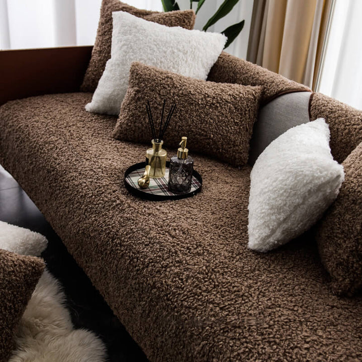Luxury Warm Fleece Non-Slip Sofa Cover Furniture Protection Mat-Orizon Depot