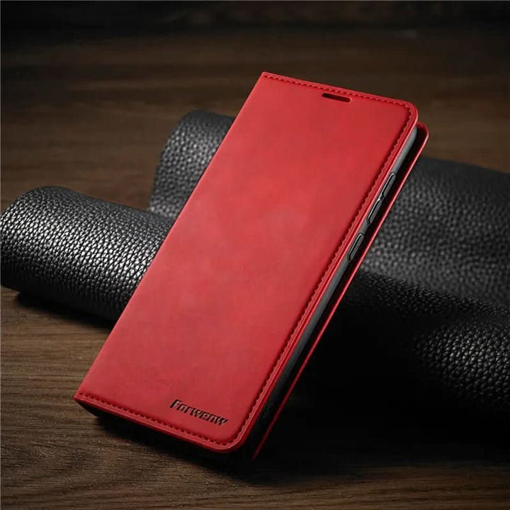 Magnetic Leather iPhone Case with Shock Protection-Orizon Depot