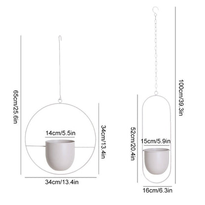 Metal Hanging Plant Pot Holder for Indoor and Outdoor Use-Orizon Depot