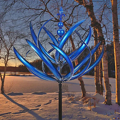 Metal Windmill Sculpture - Decorative Outdoor Art Piece-Orizon Depot
