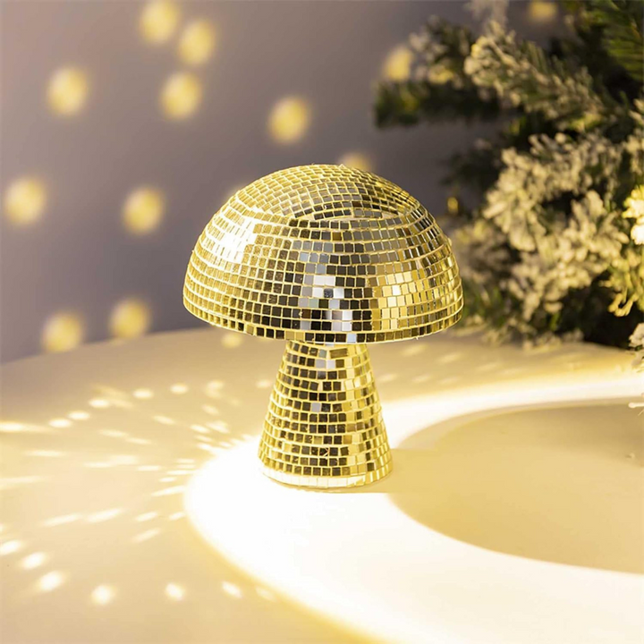 Metallic Disco Mushroom Table Lamp for Stylish Home Decor-Orizon Depot