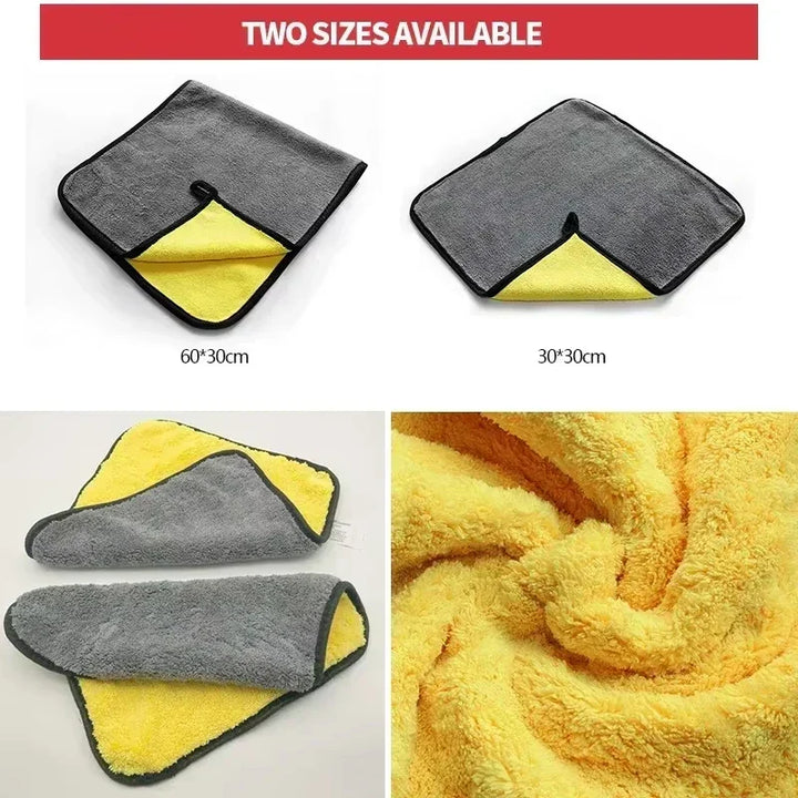 Microfiber Towels Double Layer Detailing Cloth Soft Absorbent-Orizon Depot