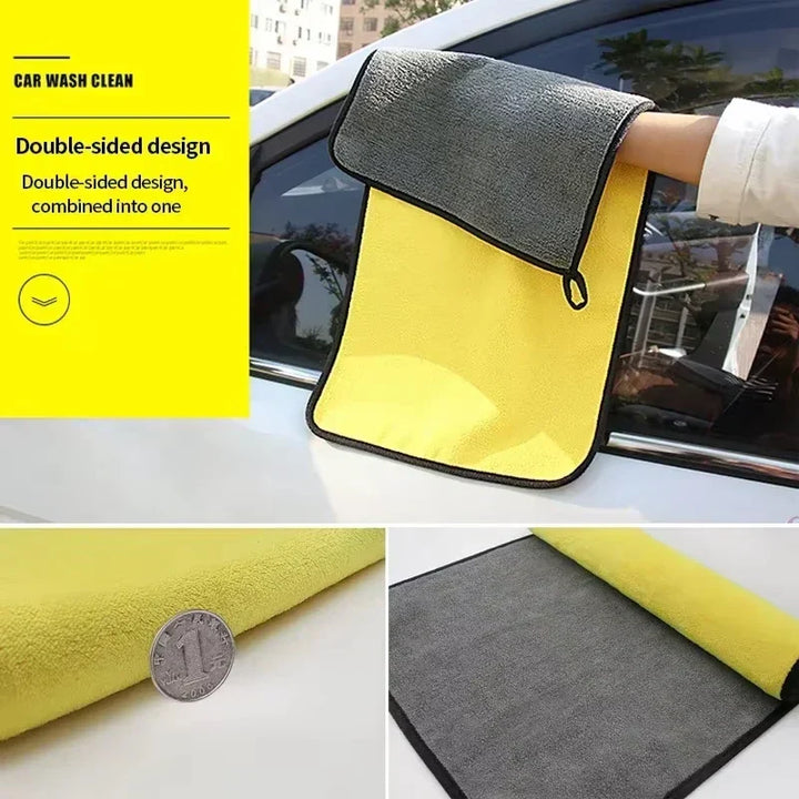 Microfiber Towels Double Layer Detailing Cloth Soft Absorbent-Orizon Depot