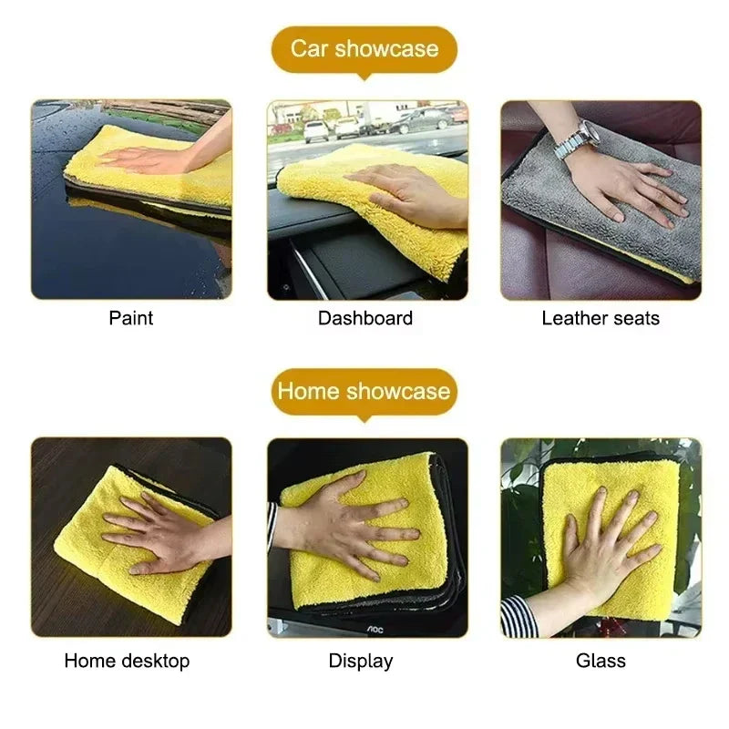 Microfiber Towels Double Layer Detailing Cloth Soft Absorbent-Orizon Depot