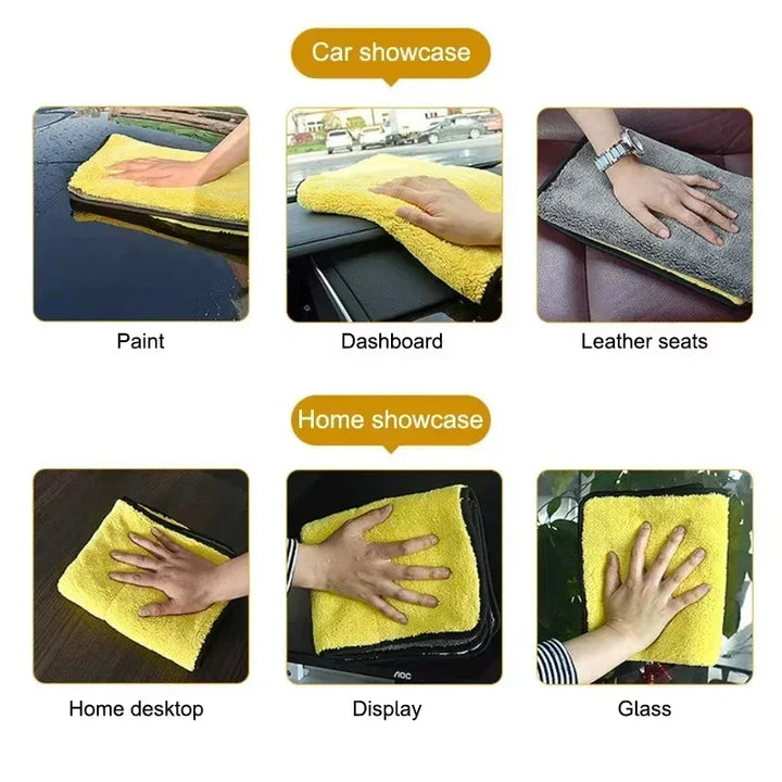 Microfiber Towels Double Layer Detailing Cloth Soft Absorbent-Orizon Depot