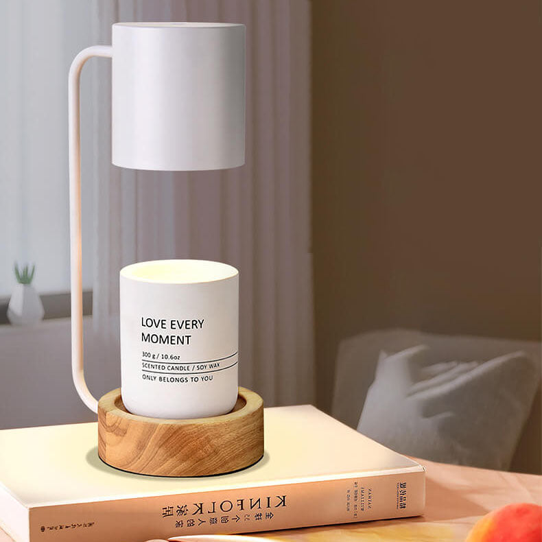 Minimalist Japanese Wood Timing Dimming Melting Wax 1-Light Table Lamp-Orizon Depot