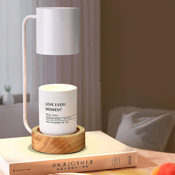 Minimalist Japanese Wood Timing Dimming Melting Wax 1-Light Table Lamp-Orizon Depot