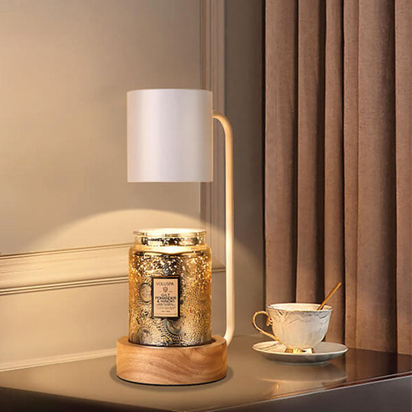 Minimalist Japanese Wood Timing Dimming Melting Wax 1-Light Table Lamp-Orizon Depot