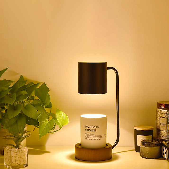 Minimalist Japanese Wood Timing Dimming Melting Wax 1-Light Table Lamp-Orizon Depot
