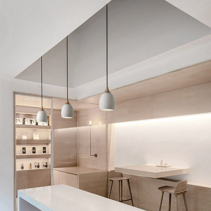Minimalist Style Cement Dome 1-Light Pendant Lamp-Orizon Depot
