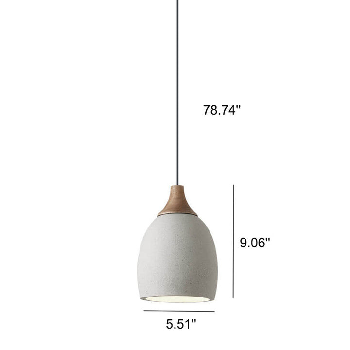 Minimalist Style Cement Dome 1-Light Pendant Lamp-Orizon Depot