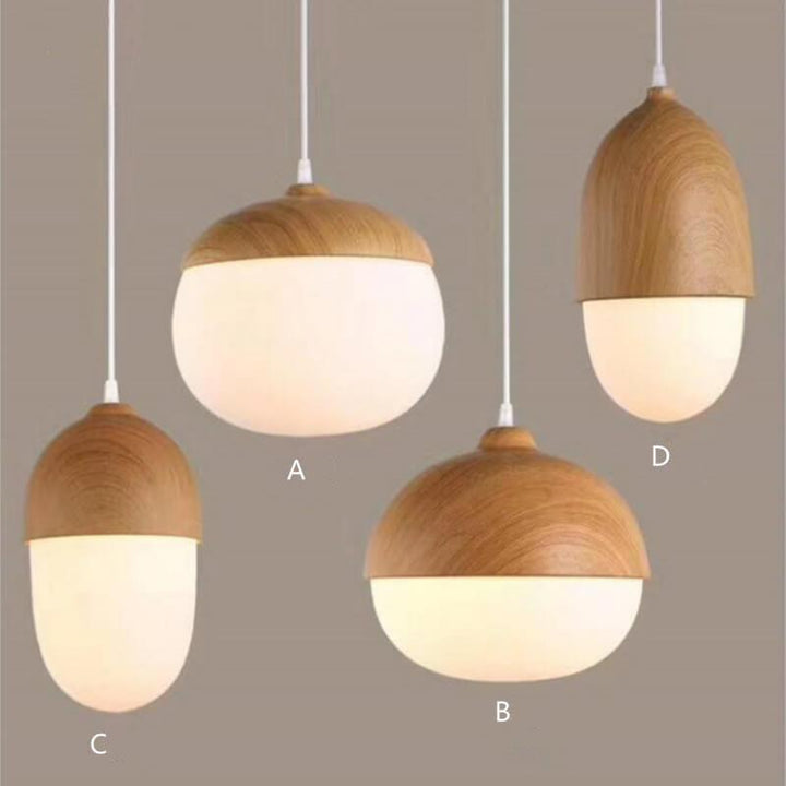 Modern Beige Style Nut 1-Light Globe Pendant Lamp-Orizon Depot
