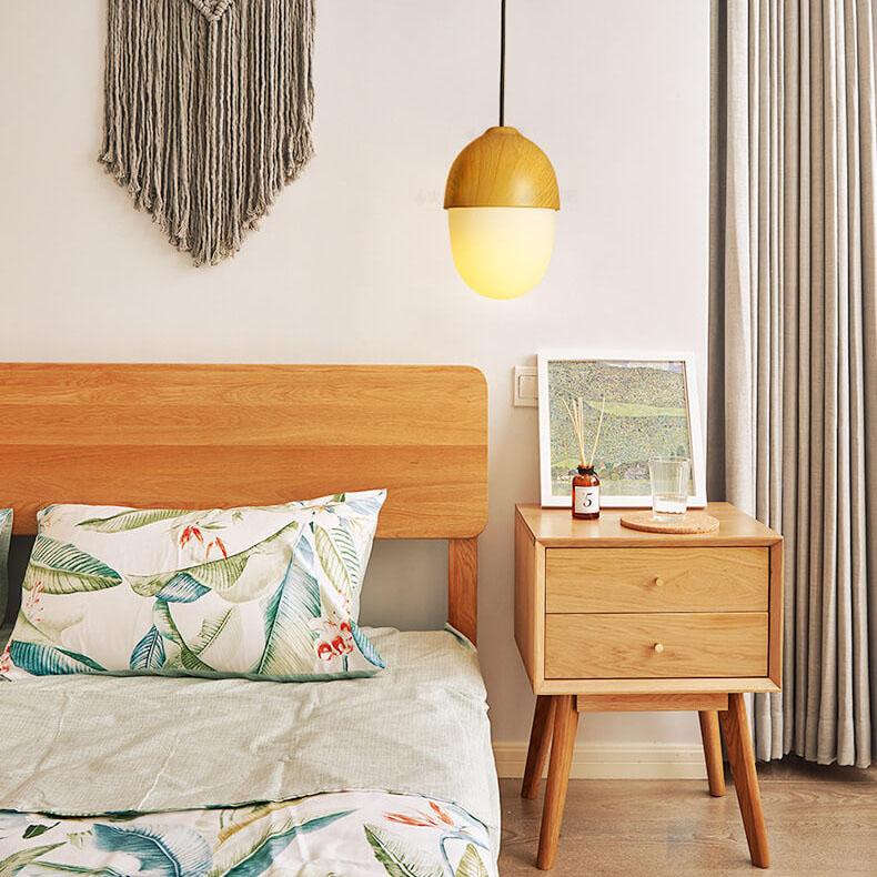 Modern Beige Style Nut 1-Light Globe Pendant Lamp-Orizon Depot