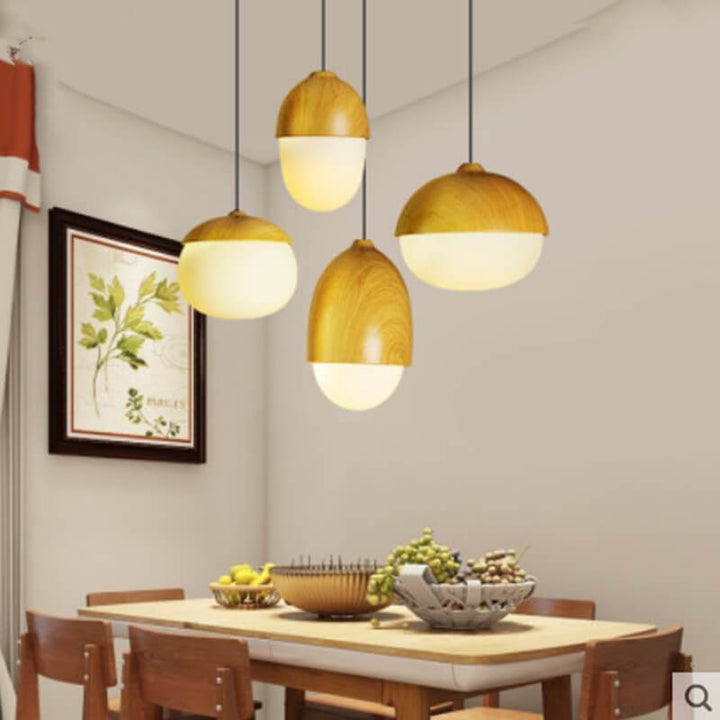 Modern Beige Style Nut 1-Light Globe Pendant Lamp-Orizon Depot