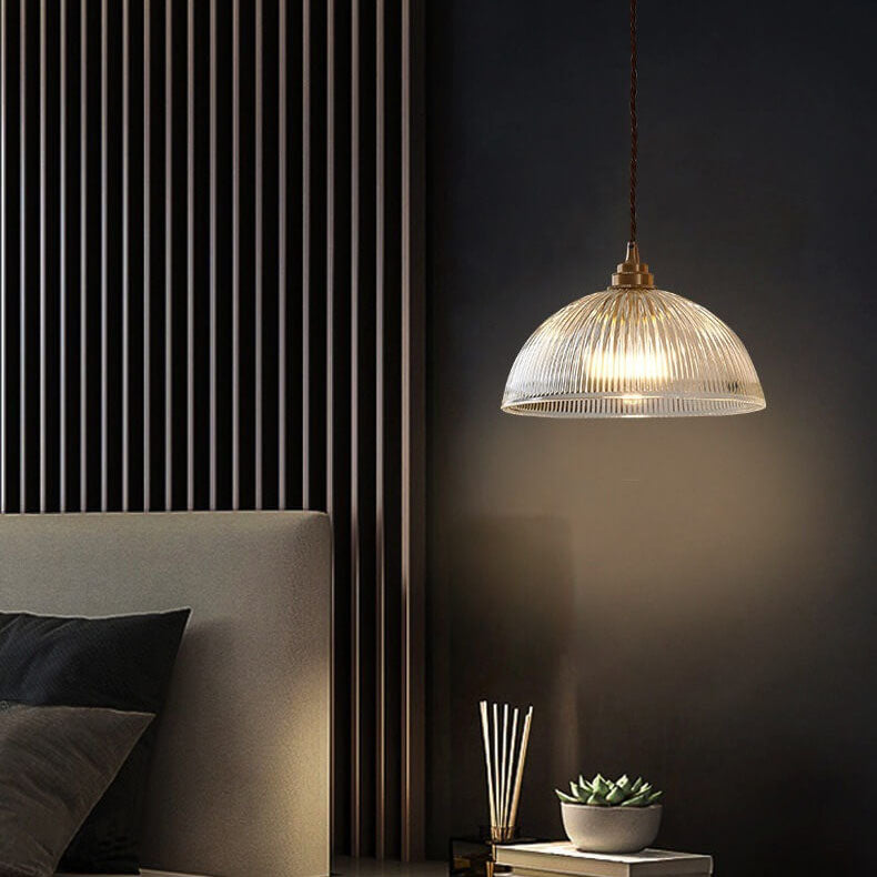 Modern Clear Glass Dome Pendant Light-Orizon Depot