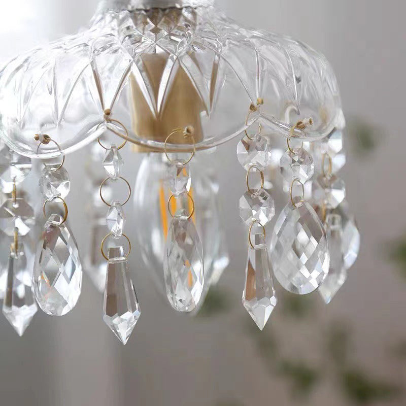 Modern Creative Vintage Decorative Floral Crystal One-Light Pendant Lamp-Orizon Depot