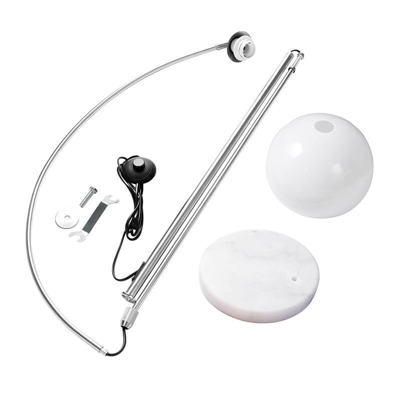 Modern Globe Floor Lamp with Acrylic Shade 1-Light Fishing Rod Base-Orizon Depot
