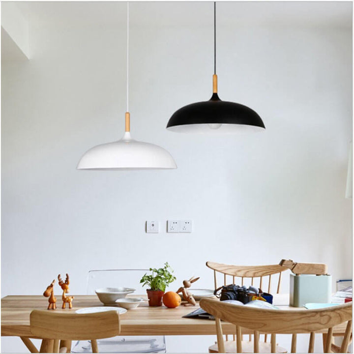 Modern Industrial Wooden Top Pendant Light-Orizon Depot