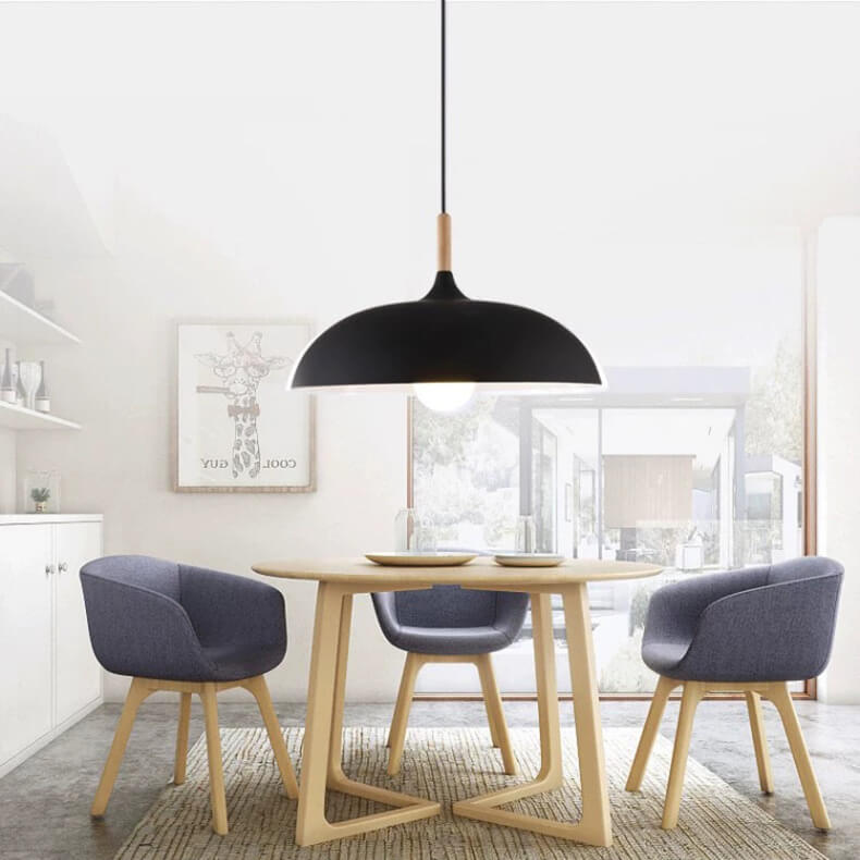 Modern Industrial Wooden Top Pendant Light-Orizon Depot