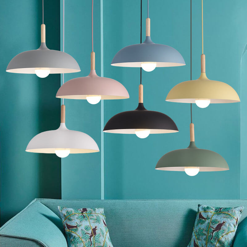 Modern Industrial Wooden Top Pendant Light-Orizon Depot