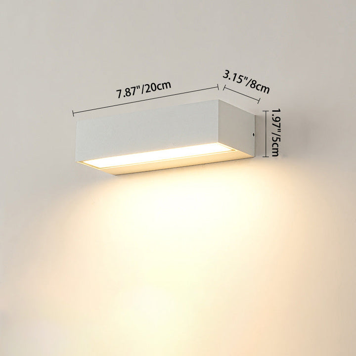 Modern Minimalist Rectangular Bar Aluminum LED Waterproof Wall Sconce Lamp for Garden-Orizon Depot