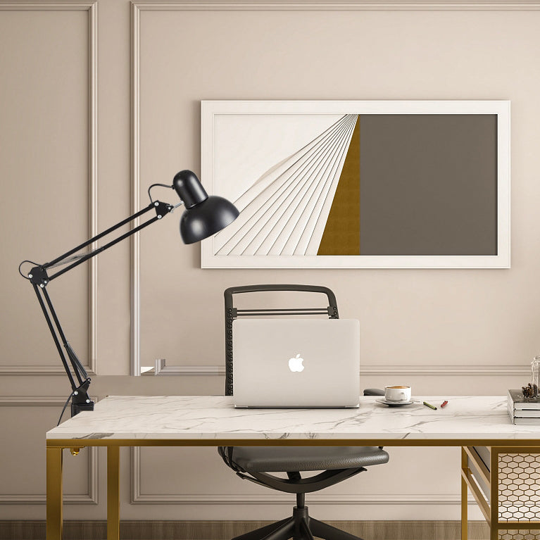Modern Minimalist Retractable Long Arm Clip Iron ABS 1-Light Table Lamp For Bedroom-Orizon Depot