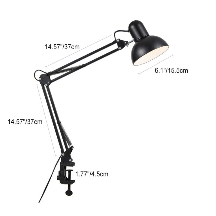 Modern Minimalist Retractable Long Arm Clip Iron ABS 1-Light Table Lamp For Bedroom-Orizon Depot