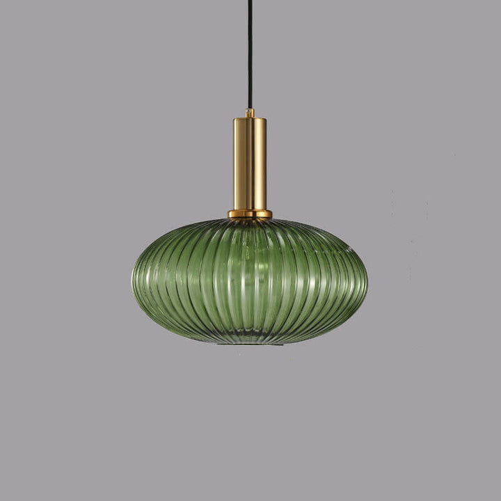 Modern Minimalist Striped Glass Lantern 1-Light Hanging Lamp-Orizon Depot