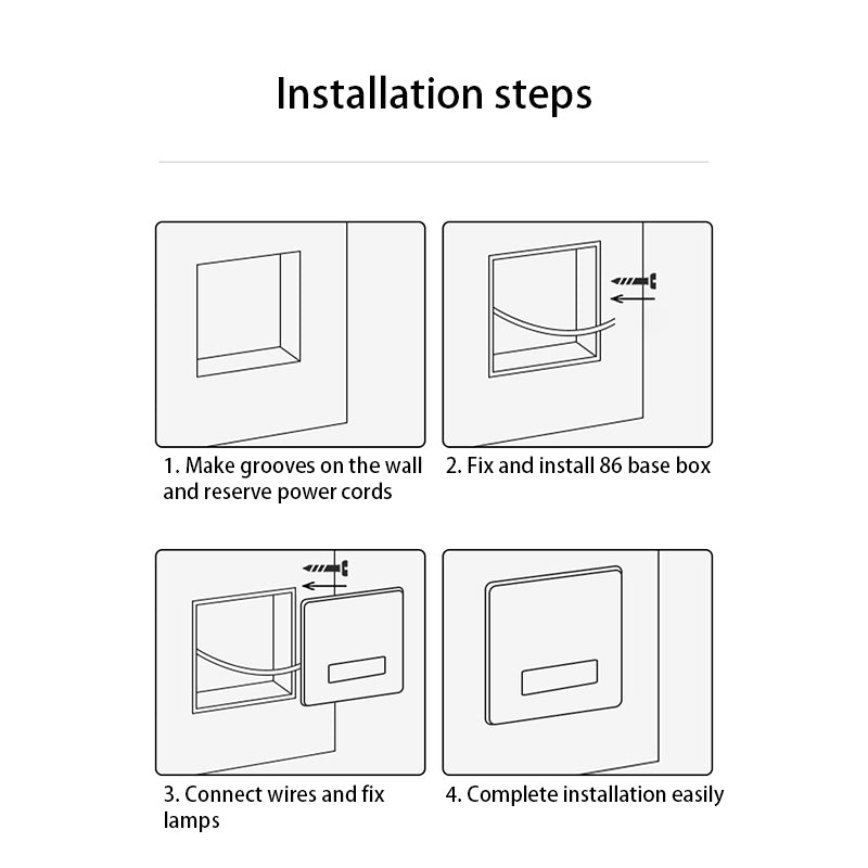 Modern Minimalist Waterproof Aluminum Steel PC Square LED Recessed Wall Lamp for Hallway-Orizon Depot