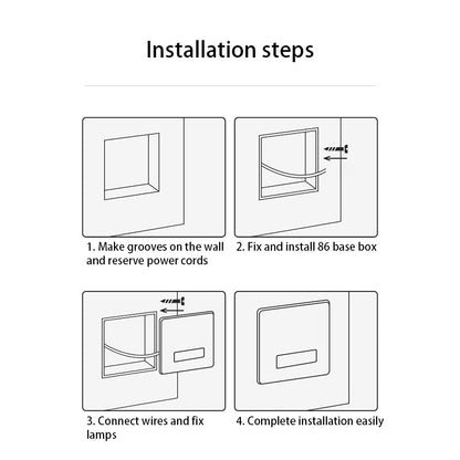 Modern Minimalist Waterproof Aluminum Steel PC Square LED Recessed Wall Lamp for Hallway-Orizon Depot