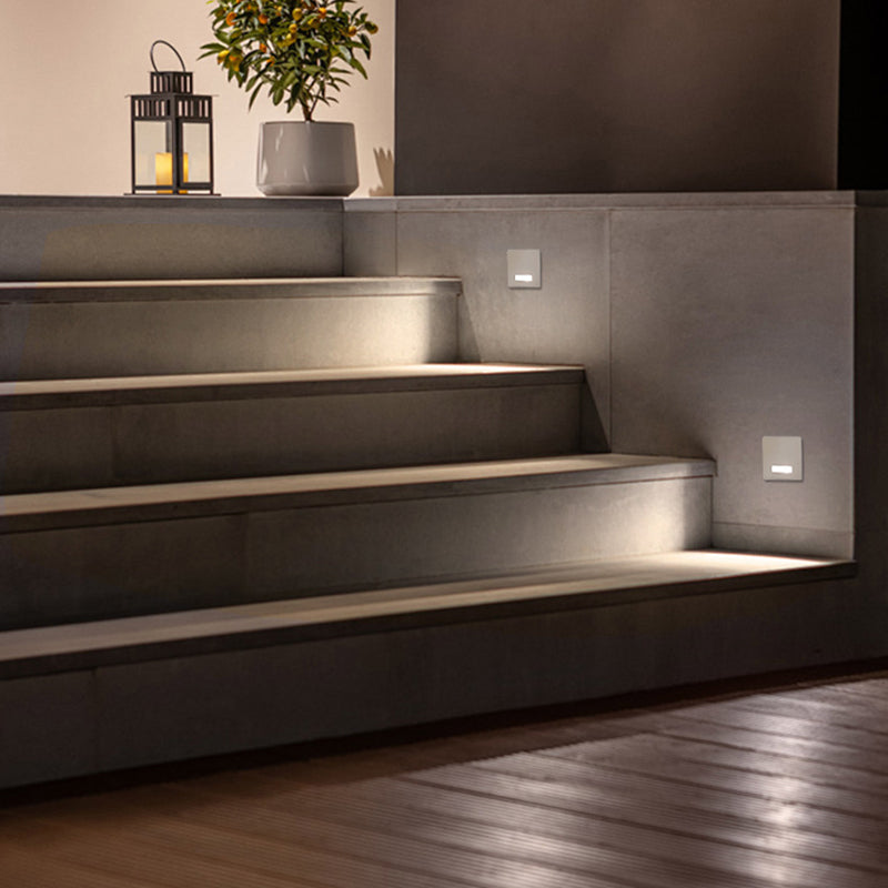 Modern Minimalist Waterproof Aluminum Steel PC Square LED Recessed Wall Lamp for Hallway-Orizon Depot