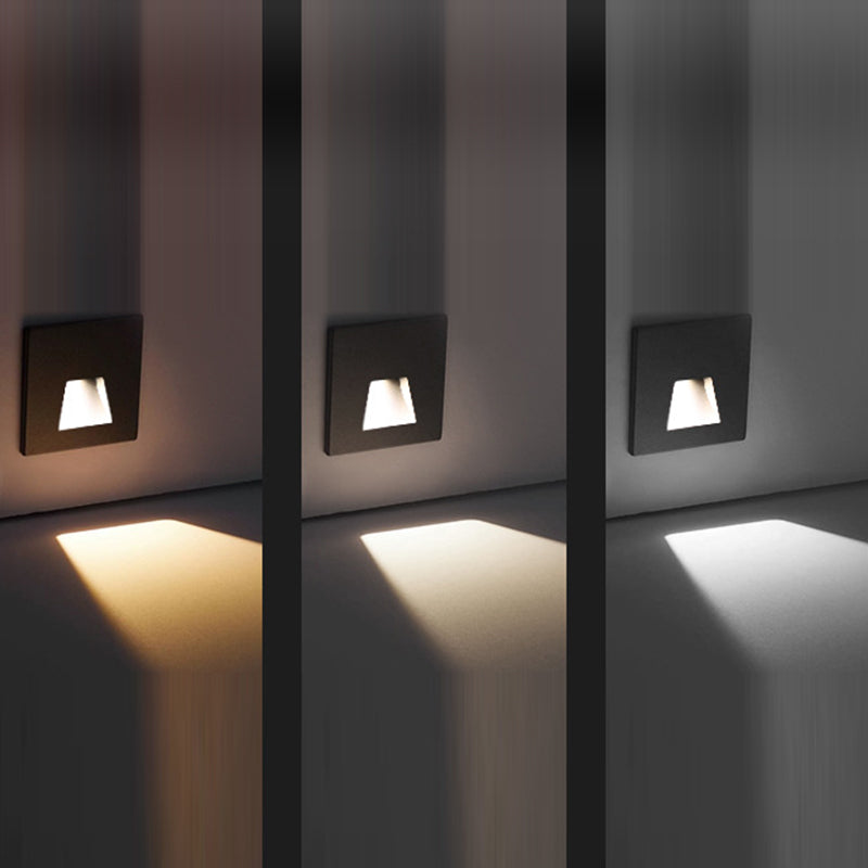 Modern Minimalist Waterproof Aluminum Steel PC Square LED Recessed Wall Lamp for Hallway-Orizon Depot