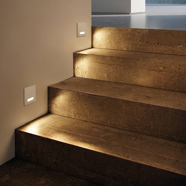 Modern Minimalist Waterproof Aluminum Steel PC Square LED Recessed Wall Lamp for Hallway-Orizon Depot