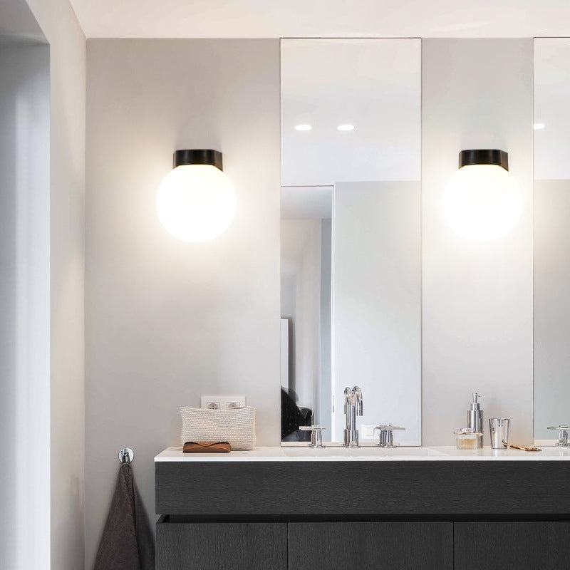 Modern Minimalist Waterproof Orb Wall Sconce – Polycarbonate Acrylic Outdoor Patio Light-Orizon Depot