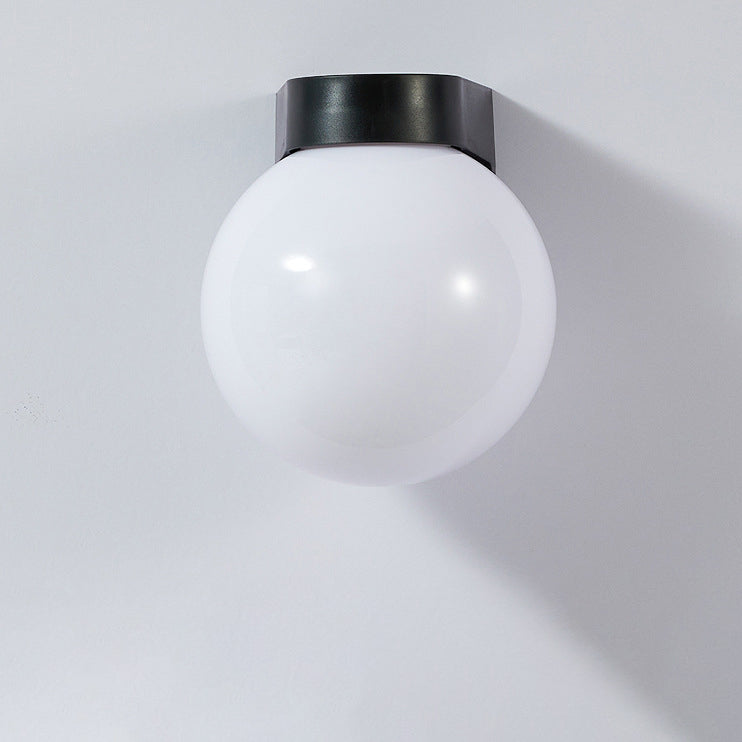 Modern Minimalist Waterproof Orb Wall Sconce – Polycarbonate Acrylic Outdoor Patio Light-Orizon Depot