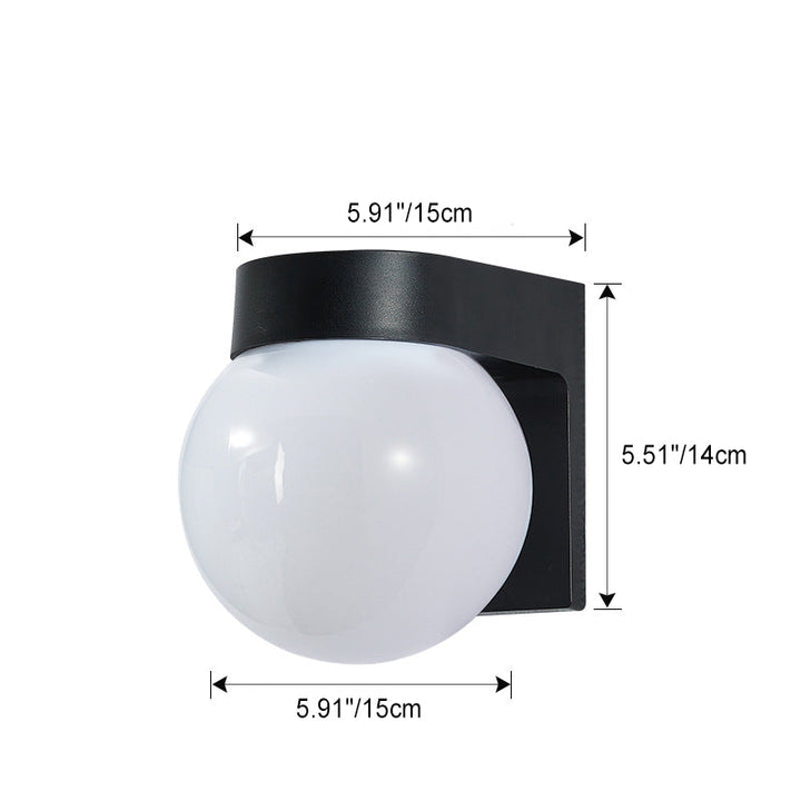 Modern Minimalist Waterproof Orb Wall Sconce – Polycarbonate Acrylic Outdoor Patio Light-Orizon Depot