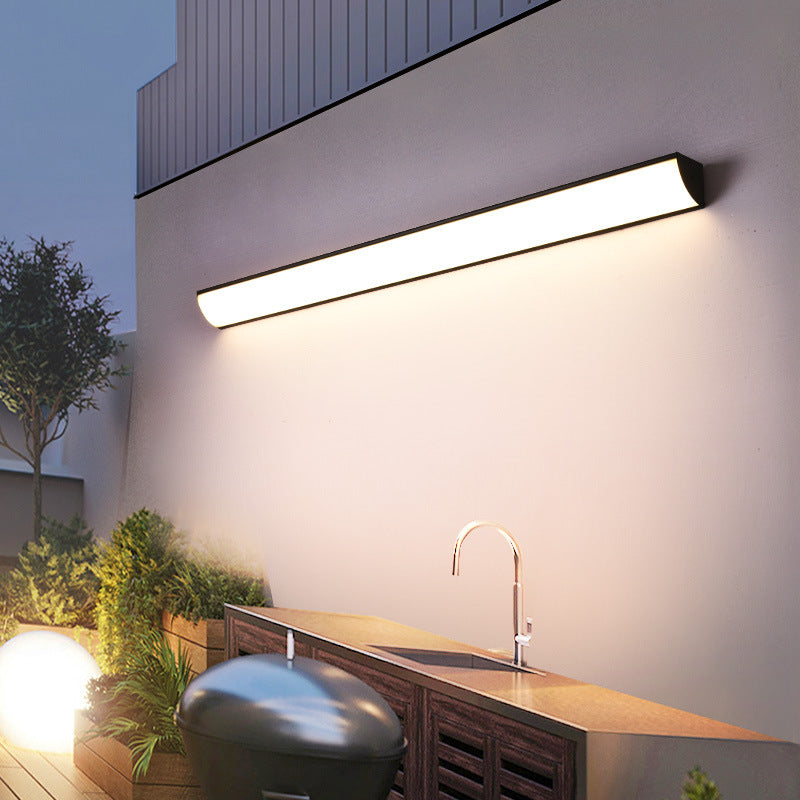 Modern Minimalist Waterproof Rectangular Aluminum Acrylic LED Wall Sconce Lamp for Outdoor Garden-Orizon Depot