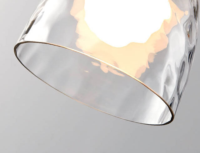 Modern Nordic Clear Rippled Glass Shaded 1-Lamp Pendant Light-Orizon Depot