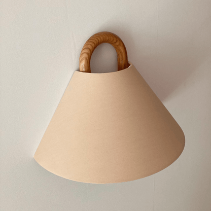 Modern Original Wooden Pleated Semi-Circle 1-Light Wall Sconce Lamp-Orizon Depot