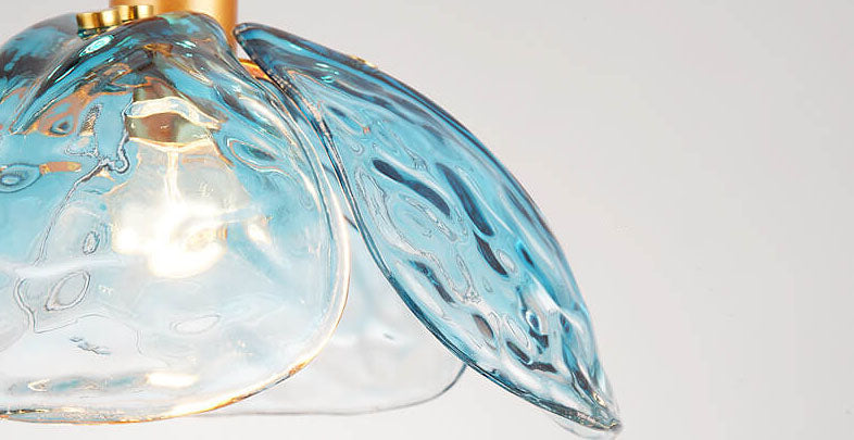 Modern Simplistic Flower-shaped Petal Iron Glass 1-Light Pendant Lamp For Living Room-Orizon Depot