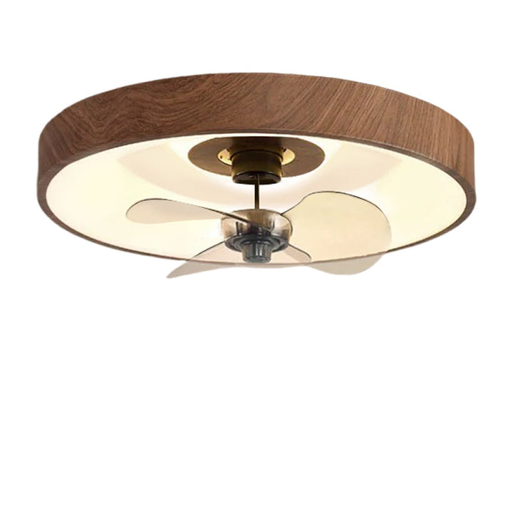 Modern Simplistic Round Iron Copper Acrylic LED Flush Mount Ceiling Fan Light For Bedroom-Orizon Depot