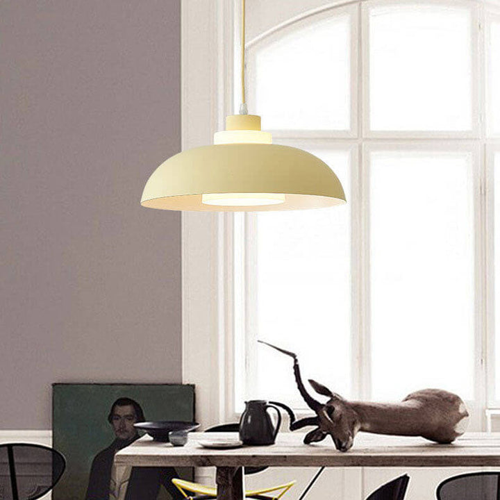 Modern Solid Color Macaron Acrylic Style Aluminum 1-Light Pendant Lamp-Orizon Depot