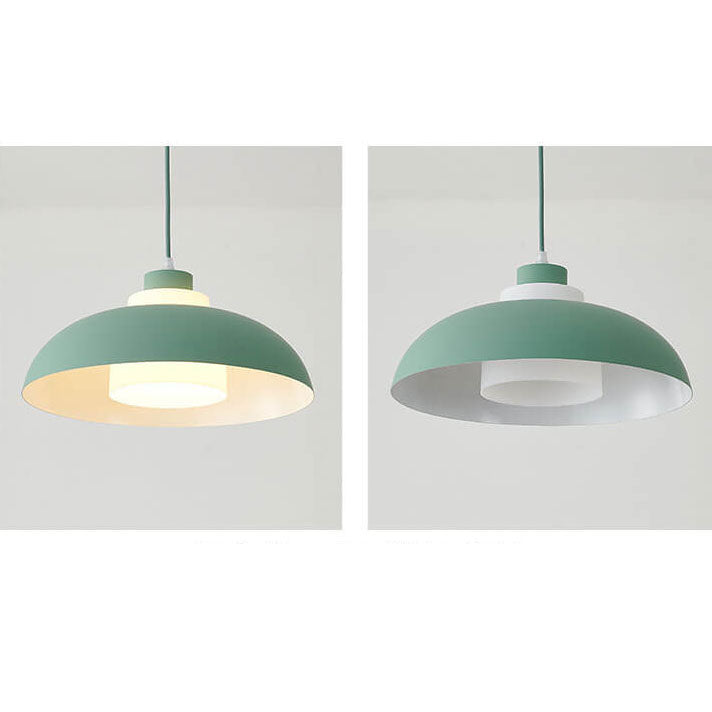 Modern Solid Color Macaron Acrylic Style Aluminum 1-Light Pendant Lamp-Orizon Depot