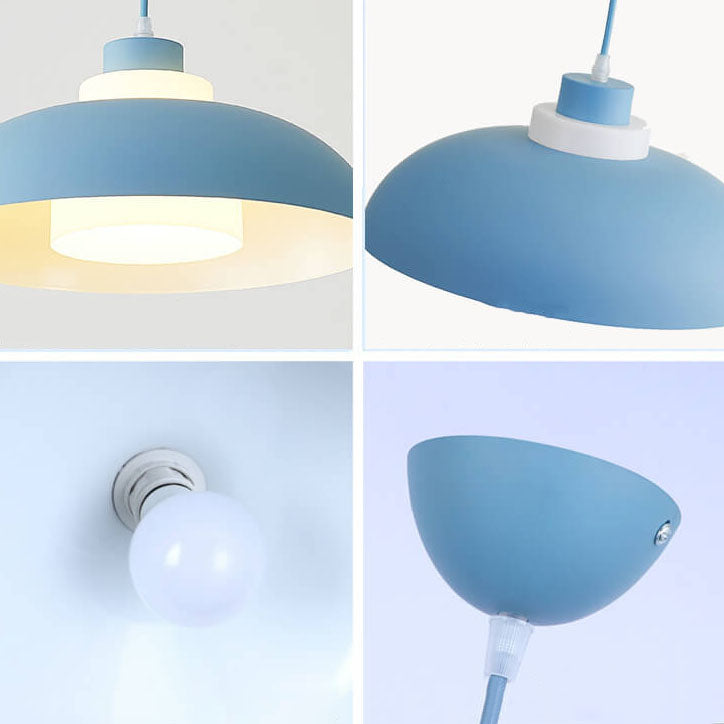 Modern Solid Color Macaron Acrylic Style Aluminum 1-Light Pendant Lamp-Orizon Depot