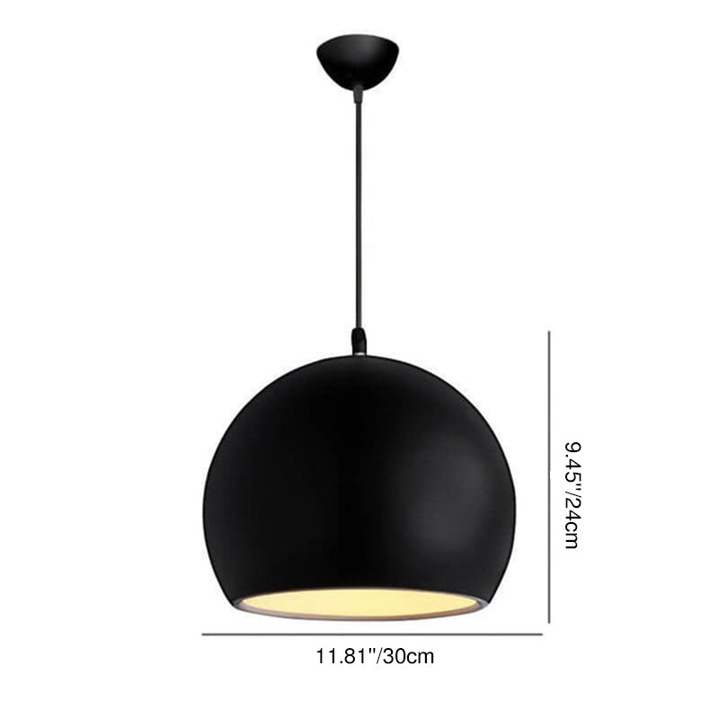 Modern Solid Color Round Head Shape Iron 1-Light hanging Lamp-Orizon Depot