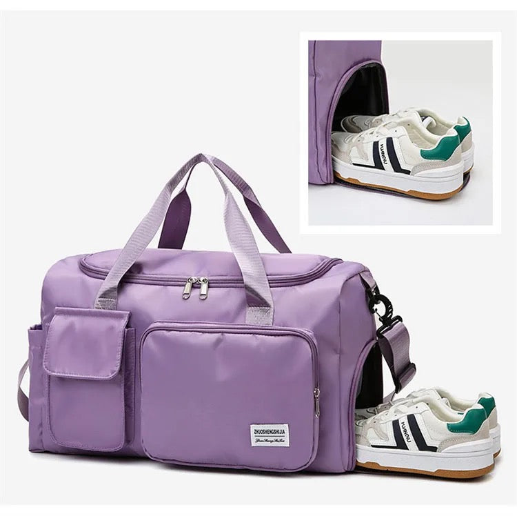 Multi-Pocket Travel Bag, Sports Duffle with Shoe Compartment-Orizon Depot