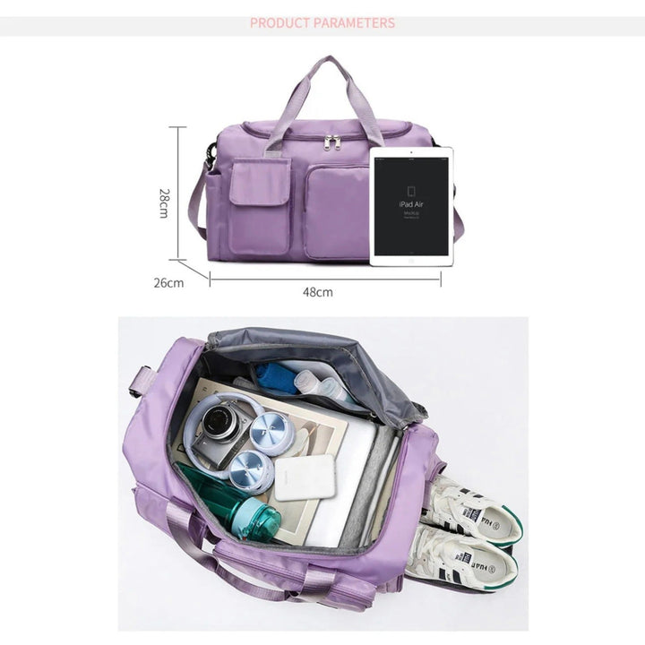 Multi-Pocket Travel Bag, Sports Duffle with Shoe Compartment-Orizon Depot