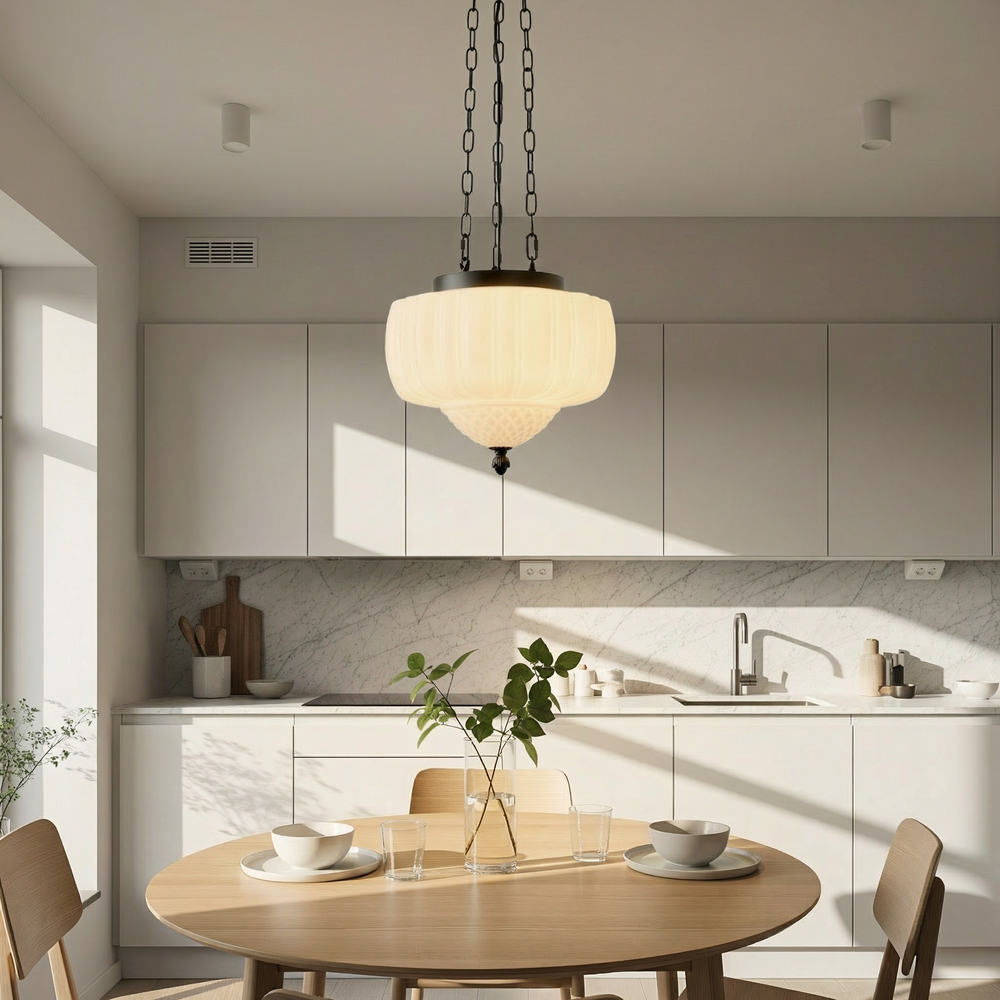Vintage Milky White Pendant Light with Timeless Elegance-Orizon Depot