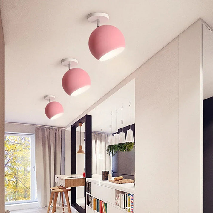 Modern Round Aluminium Ceiling Light | Nordic Macaron Design