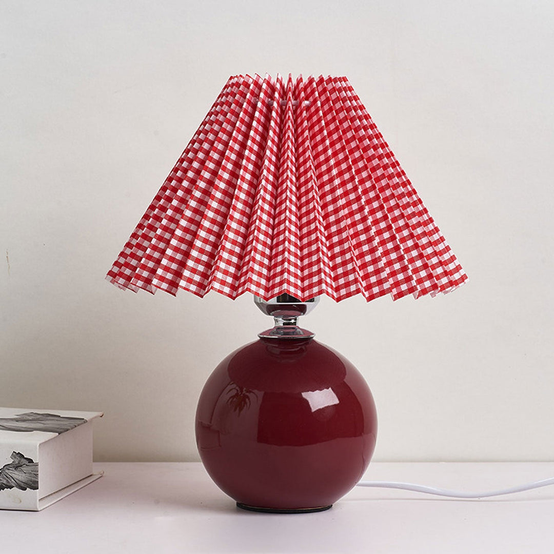 Nordic Minimalist Ceramic Table Lamp Pleated Shade 1-Light-Orizon Depot